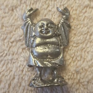 Laughing Buddha Pewter Figurine